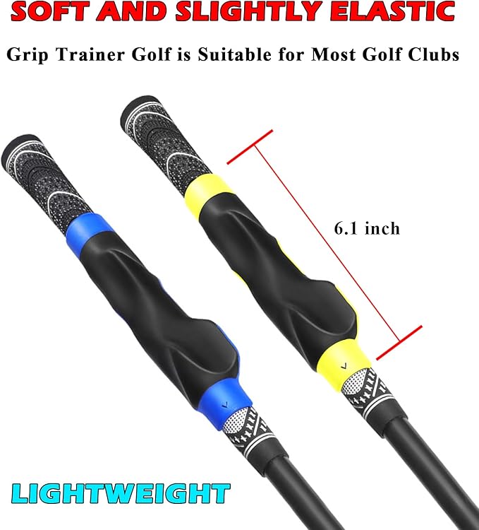 2 Pcs Golf Grip Trainer, Lightweight Golf Training Aid to Help Train Correct Hand Position, Right Hand Golf Swing Trainer