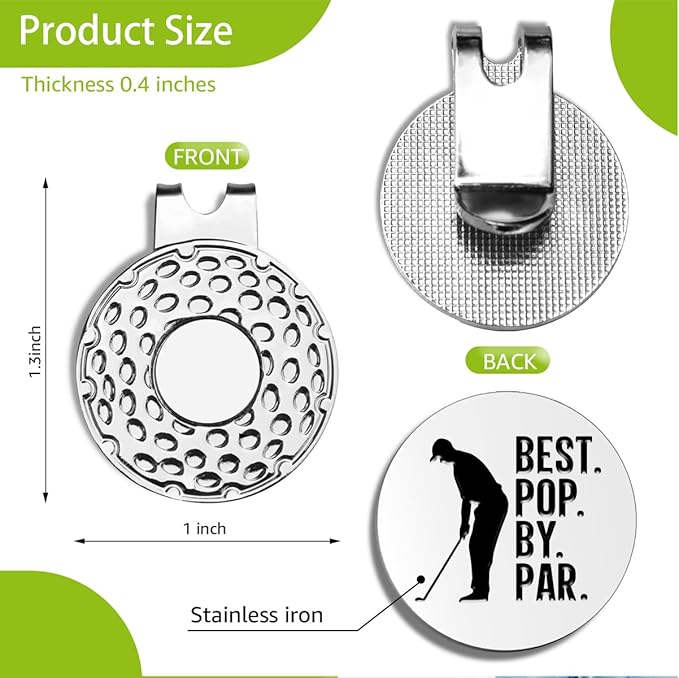 Best Dad by Par Golf Ball Markers, Men's Golf Accessories, Birthday Retirement Golf Gifts for Dad Husband Grandpa