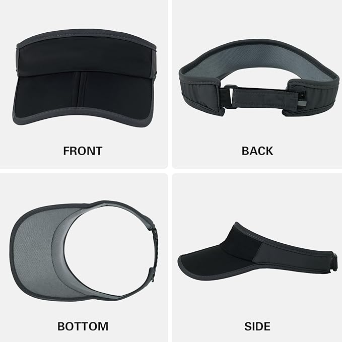 HH HOFNEN Sports Sun Visor Hats Men Women Foldable Brim Lightweight Packable Adjustable Visor Caps Running Golf Tennis