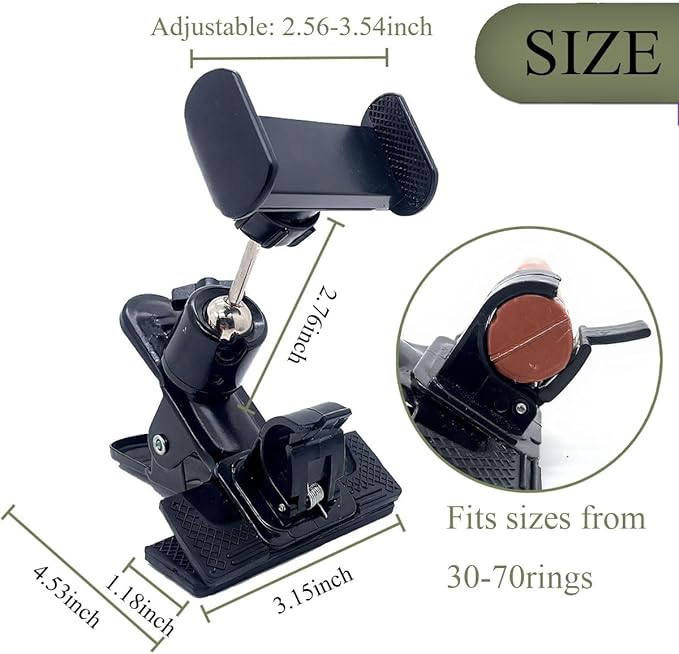 Golf Bag Phone Holder, Phone Caddy for Golf Cart Record Your Golf Swinging Two 360°Fully Adjustable Golf Cart Phone Mount Clip with Golf Glove Holder for Fishing Grilling Riding Golf Gifts for Men