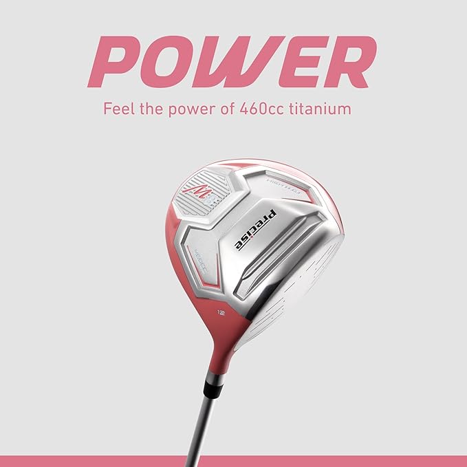 Precise M8 15-Piece Womens Golf Club Full Set, Driver, Wood, Hybrid, Irons, Putter & Stand Bag, Lightweight & Durable Kevlar Graphite Shafts, Golf Clubs Women Right Handed, Regular & Petite Sizes