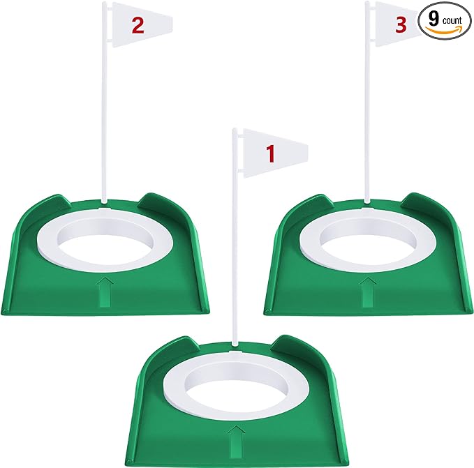 Sotiff Golf Putting Practice Cup Hole Training Aids Golf Accessories Training Putters with Plastic Flag for Adult Office Garage Yard Indoor Outdoor Practice