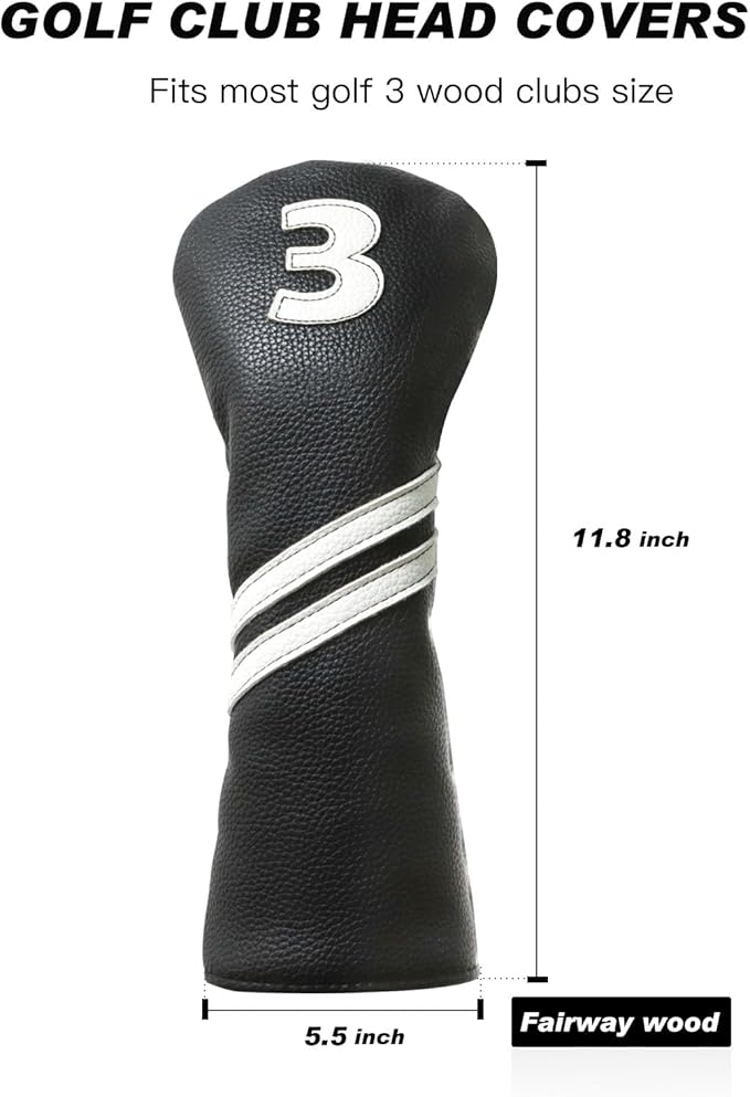 Golf Club Covers,4pcs or 1pc Golf Headcovers for Woods and Driver Fairway Hybrids Women Men - Premium PU Leather with Interchangeable Tags & Magnetic Blade and Mallet Putter Covers