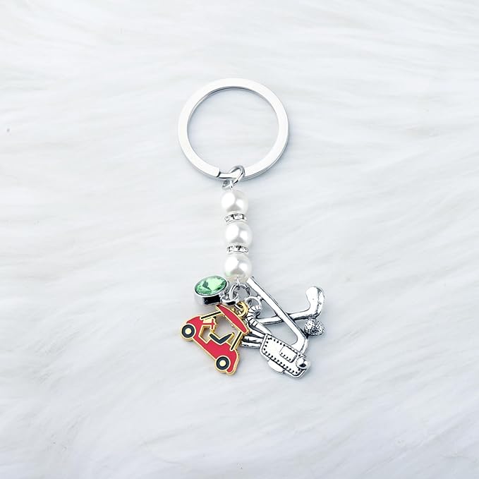 BEKECH Golf Charms Keychain Purse Charms Key Ring Golfers Players Coaches Athletes Sports Golfing Jewelry Golf Lover Gifts