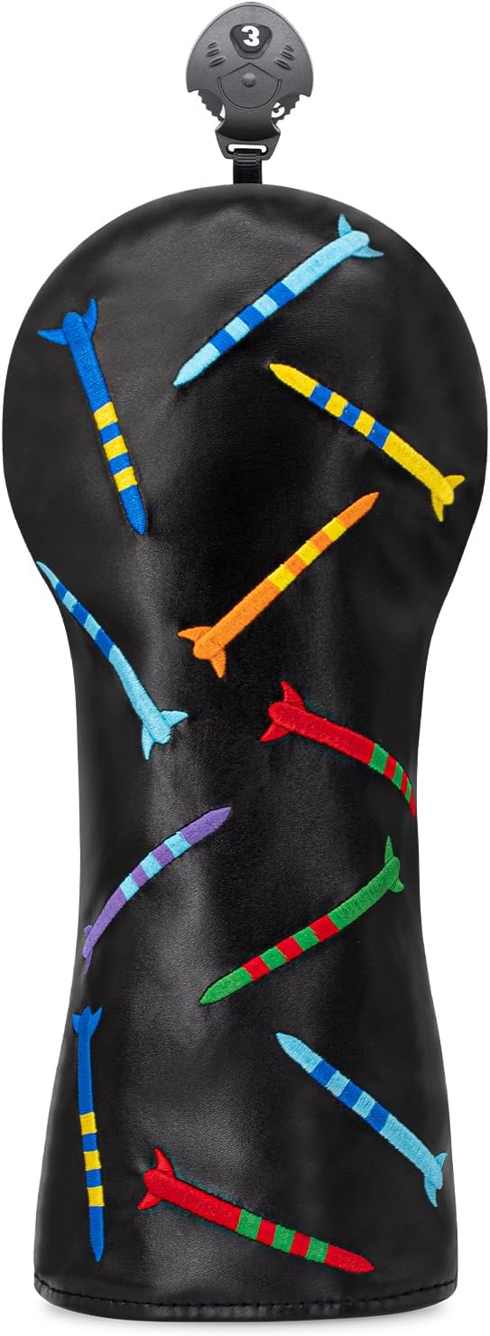 Colorful Nails Style Golf Half Mallet Putter Cover Headcover, Golf Putter Club Cover Magnetic Golf Head Covers Headcovers Club Protective Equipment
