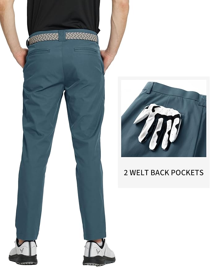 M MAELREG Golf Pants Men Quick Dry - 30"/32"/34" Stretch Lightweight 5 Pockets Water-Resistant Casual Mens Dress Pants