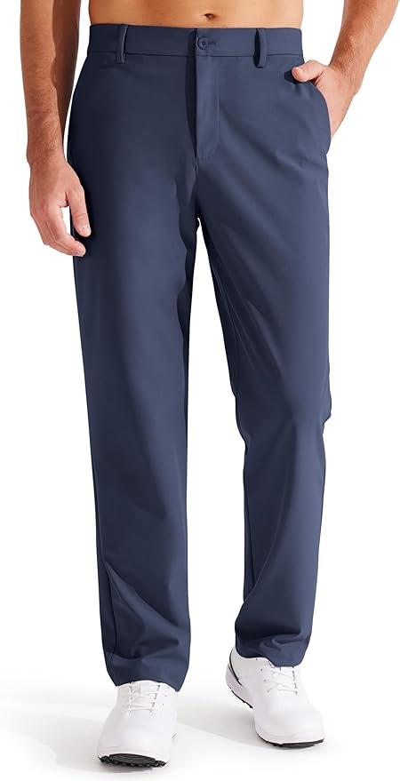 Libin Men's Golf Pants Classic Fit Flat Front Work Dress Pants 29" 31" 33" Stretch Casual Pants Lightweight with Pockets