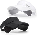 2 Pack Sun Golf Visor Hats for Women, Adjustable Retractable Brim Golf Cap Beach Hats for Women