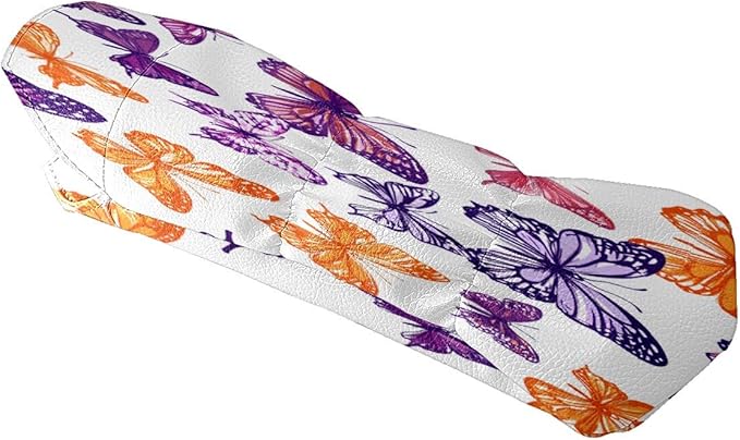 Funny Butterfly Colorful Golf Head Covers for Driver, Fairway, Hybrid & 3 Wood Premium PU Leather with Soft Velvet Lining Waterproof & Scratch-Resistant Unique Golf Gift for Men & Women