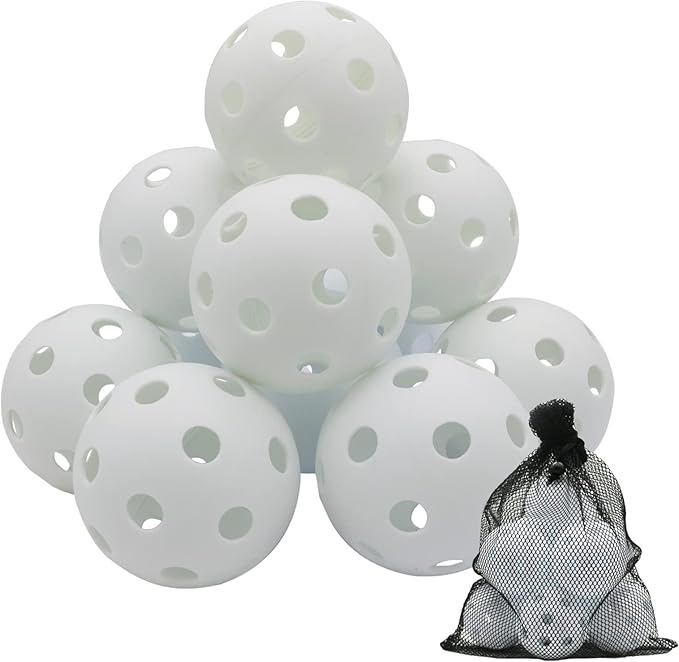 Avesfer Plastic Practice Baseballs 9 inch with Mesh Bag [Anti-Crack] Soft Training Baseball Balls Hitting Batting Indoor Outdoor Lightweight Hollow for Team Drills Coaching