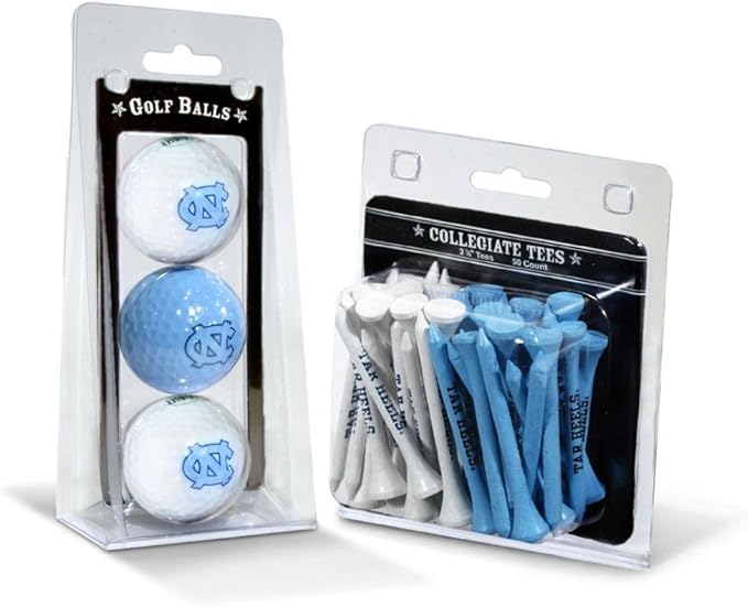 Team Golf NCAA Logo Imprinted Golf Balls (3 Count) & 2-3/4" Regulation Golf Tees (50 Count), Multi Colored