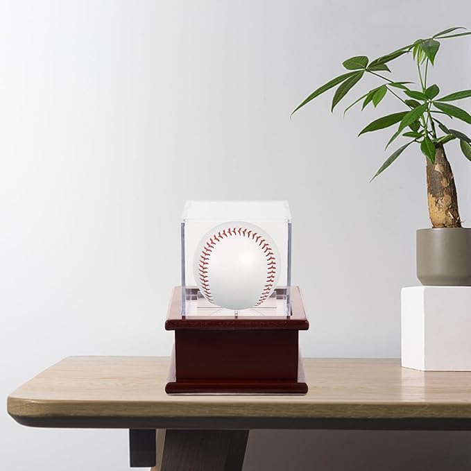 Acrylic Cube Baseball Display Case 8X8X8Cm Dustproof Moisture-Resistant Baseball Holder for Collectibles and Golf Ball Display Storage Box