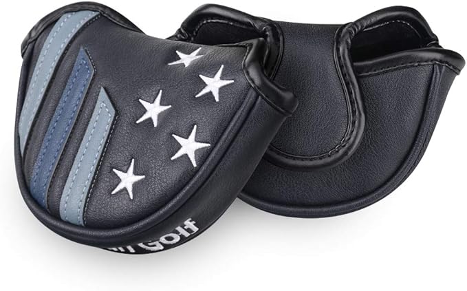 Craftsman Golf Blue Strips Stars Mallet Mid-Mallet Blade Putter Head Cover Headcover Magnetic Closure Alignment Stick Case Holder