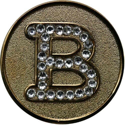 Monogram Initial Golf Ball Marker with Crystals and Matching Hat Clip