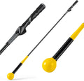 GYMAX Golf Swing Trainer, Warm-Up Stick with Grip Trainer for Rhythm, Balance, Tempo & Strength, Right Handed Swing Speed Training Aid, Weighted Golf Club for Indoor Practice