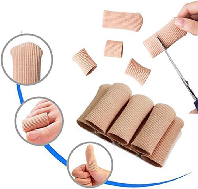 ERGOfoot 6 Pack Toe Caps Close Finger Toe Sleeve Tubes Toe Protectors Gel Rubbing Tube to Prevent Bunions, Hammertoes, Callus, Corn, Blisters(Diameter 2.5cm)