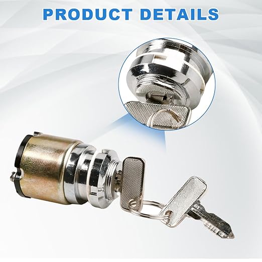 Starter Ignition Switch with 2 Keys Compatible with Club Car DS Gas Golf Cart 1983-1995 Replacement for 1012415 CP1012415 Lock Cylinder with Standard Key