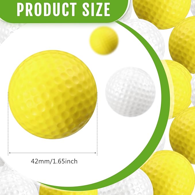 Junkin 80 Pcs Foam Golf Balls Rubber Practice Balls Realistic Feel and Flight Sport Training for Indoor or Outdoor Backyard Golf Training