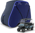 Golf Cart Cover Suitable 6/4+2 Passenger for Yamaha/EZGO Club Cart Heavy Duty 420D Waterproof Windproof Golf Cart Cover All-Weather Protection with Zipper Door Blue/Gray