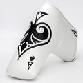 Golf Putter Cover Headcover Magnetic, Poker Ace Style Golf Club Head Cover, 4 Models Available Headcovers for Blade Half-Mallet Square Putters