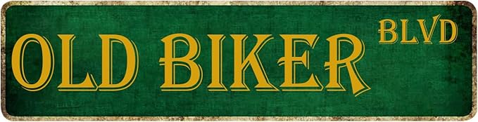 Motorcycle Gifts For Men Man Cave Decor Old Biker Blvd Metal Sign Best Gifts For Motorcycle Riders Garage Signs For Men 4x16 Inch
