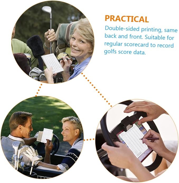 Golf Score Cards Portable Coated Double-Sided Score Sheets for Easy Golf Tracking Essential Course Accessory