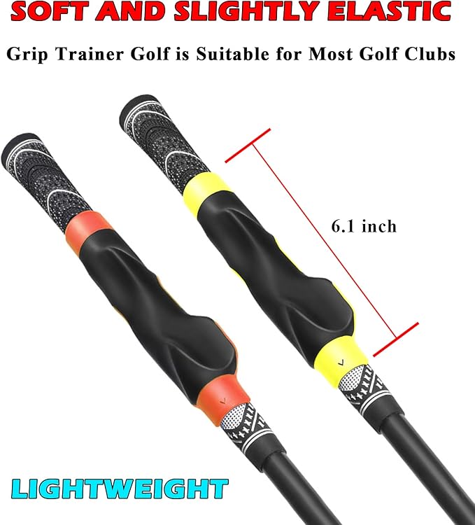 2 Pcs Golf Grip Trainer, Lightweight Golf Training Aid to Help Train Correct Hand Position, Right Hand Golf Swing Trainer