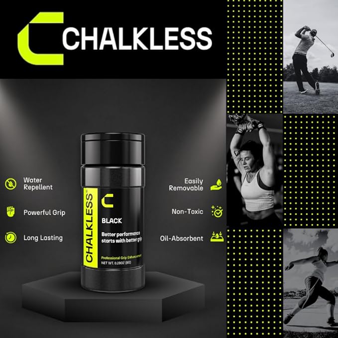 Chalkless Grip Enhancer, Less Mess Non Toxic Replacement for Liquid Chalk, Grip Solution for Weightlifting, Gaming, Tennis, Golf, Engineered to Improve Grip for Longer
