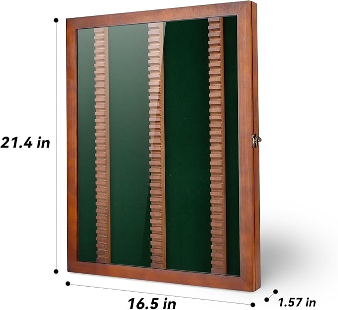 Golf Pencil Display Case Holds 99 Round or Octagonal Golf Pencils Wood Wall Mount Clear Display Case with Acrylic Dust UV Cover