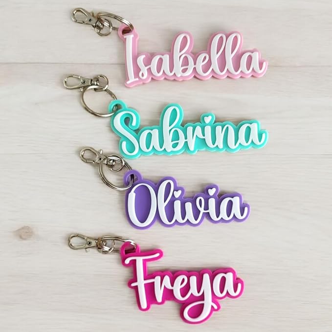 Custom Keychain, Personalized Backpack Keyring, Luggage Tag, Waterbottle Name Tag, Party Favors, Bridal Gift