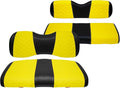 Golf Cart Seat Covers Front and Rear Waterproof and Sun Resistant Marine Grade Vinyl Leather Seat Cover Accessories for Yamaha Drive 2007-2016/Drive 2 2017+, Yellow(4PCS)