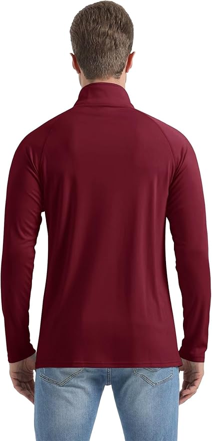 Boladeci Men's UPF 50+ Sun Shirts 1/4 Zip Long Sleeve SPF UV Protection Lightweight Quick Dry Quarter Zip Golf Shirts