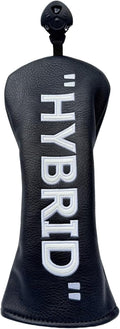 Golf Club Headcover 3 Wood Headcover Black n White Premium PU Leather Driver #3 Fairway Wood Hybrid Wood Head Cover Fits for All Brand