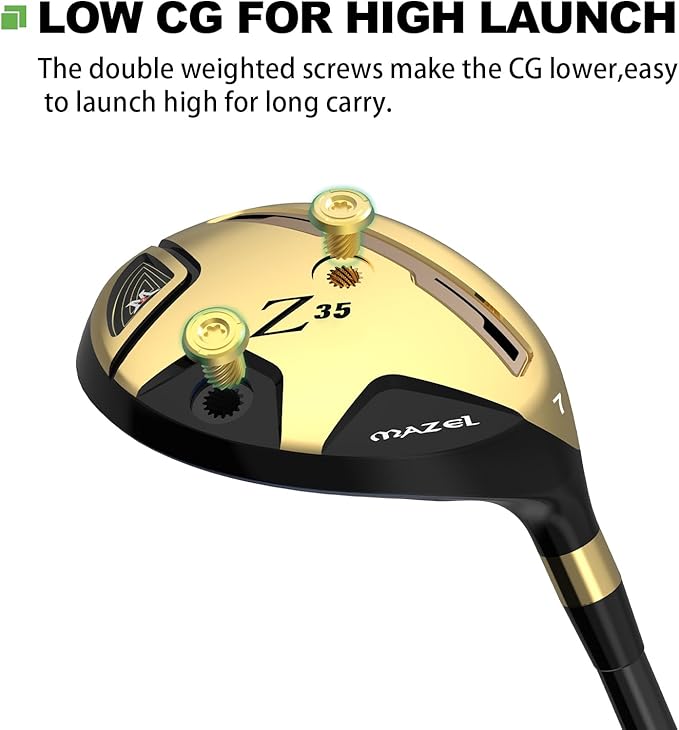 MAZEL Rescue Hybrid Golf Clubs for Men - 2,3,4,5,6,7,8,9,P Single Club for Right Handed Golfers,Regular/Stiff Flex Graphite Shafts