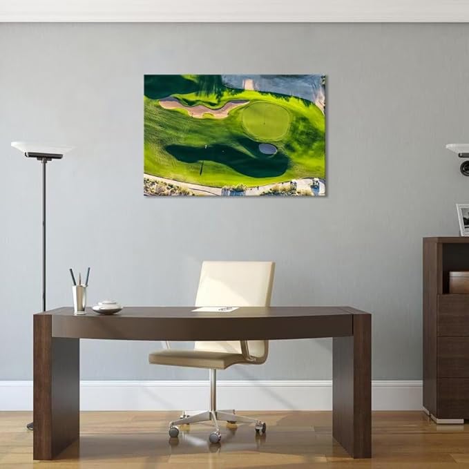 chenchenArt Arizona Golf Course Wall Art for Living Room Bedroom Bathroom Home Decorations Golf Course Picture Poster Canvas Prints Modern Artwork Framed Ready to Hang(12''H x 16''W)