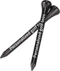100pcs Personalized Golf tees, Printed with Your Name or Text Logo. Customized Black Wooden Golf tees, 3 1/4 inches, Personalized Golf Gifts