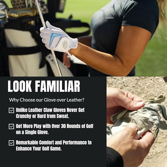 CaddyDaddy Claw Golf Gloves for Women | Flex-Mesh Design for Cool Ventilation | Lasts 3-5 Times Longer Than Leather | Silicone-Web Coating for Maximum Grip | 100% Machine-Washable