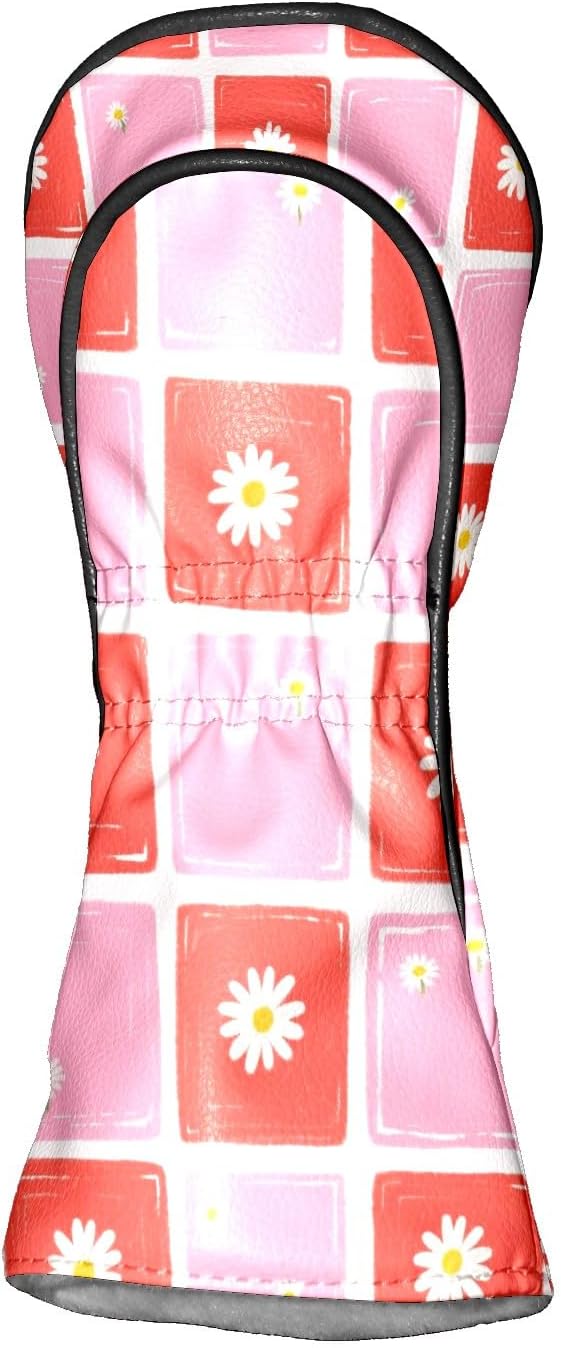 Golf Club Head Cover Brown Western Cow Print Golf Club Covers for Driver & Fairway Wood, Waterproof Leather Driver Headcovers Fairway Wood Cover for Women & Men
