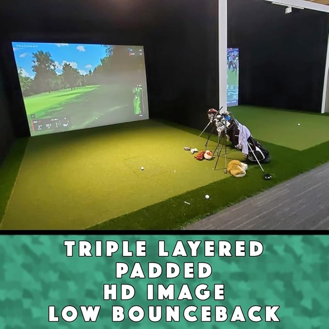 Golf Impact Screen Hanging Poly Spacer for Golf Simulator-Triple Hemmed-US Made (144 X 108 with Sewn in Straps)