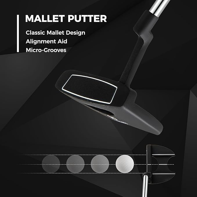 ULTIMATE Men's Complete Golf Club Set – Right-Handed, 9/11-Piece Full Set Including 460cc #1 Driver, #3 Fairway Wood, Hybrid, #6, #7, #8, #9, #P Irons, and a Precision Putter