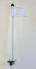 Golf - Putting Green - (1) 30" Practice Green Pin Marker w/Easy Grab Knob and Ball Lifter Disk + (1) Solid White Colored Jr Flag Included