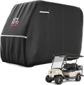 KEMIMOTO 600D Waterproof Golf Cart Cover, Universal Heavy Duty Large Golf Cart Rain Cover with Storage Bag Compatible with EZGO Club Car 2/2+2/4 Passenger, Black