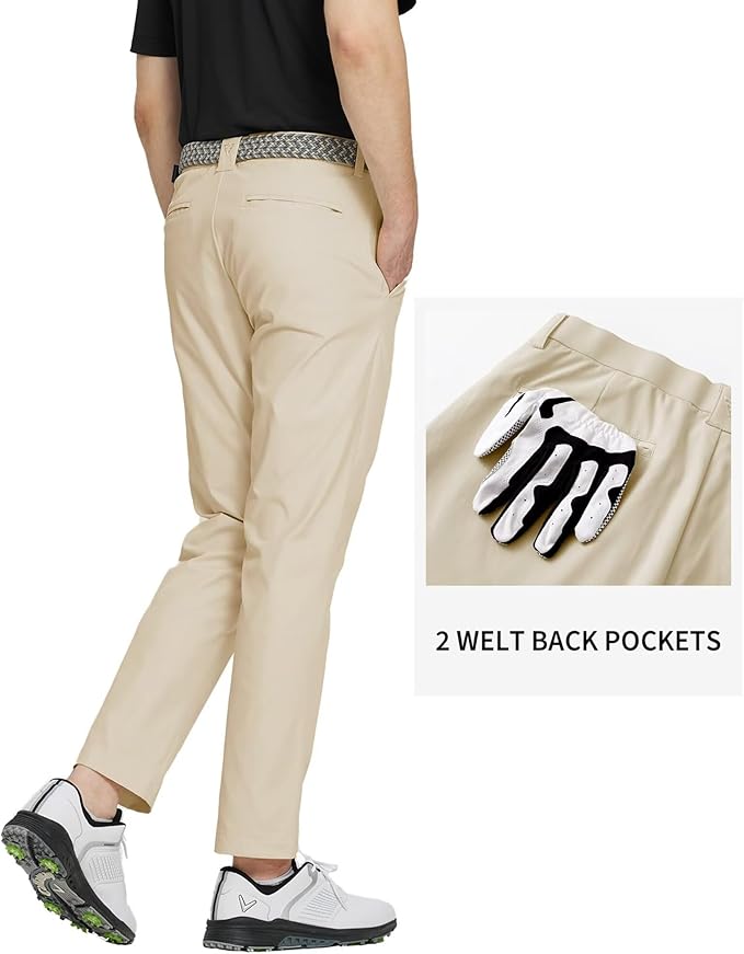 M MAELREG Golf Pants Men Quick Dry - 30"/32"/34" Stretch Lightweight 5 Pockets Water-Resistant Casual Mens Dress Pants
