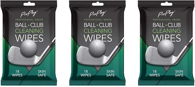 ProPlay Ball & Club Cleaning Wipes | Powerful Cleaner Removes Dirt, Grass, and Sand | Convenient, Resealable Pack - Unscented 3 Pack