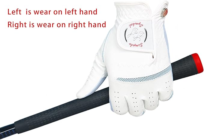 Women's Golf Glove Microfiber with Colorful Cabretta Leather Six Pack(Left is Wear On Left Hands,Right is Wear On Right Hands) Four Colors White/Sky/Orange/Red