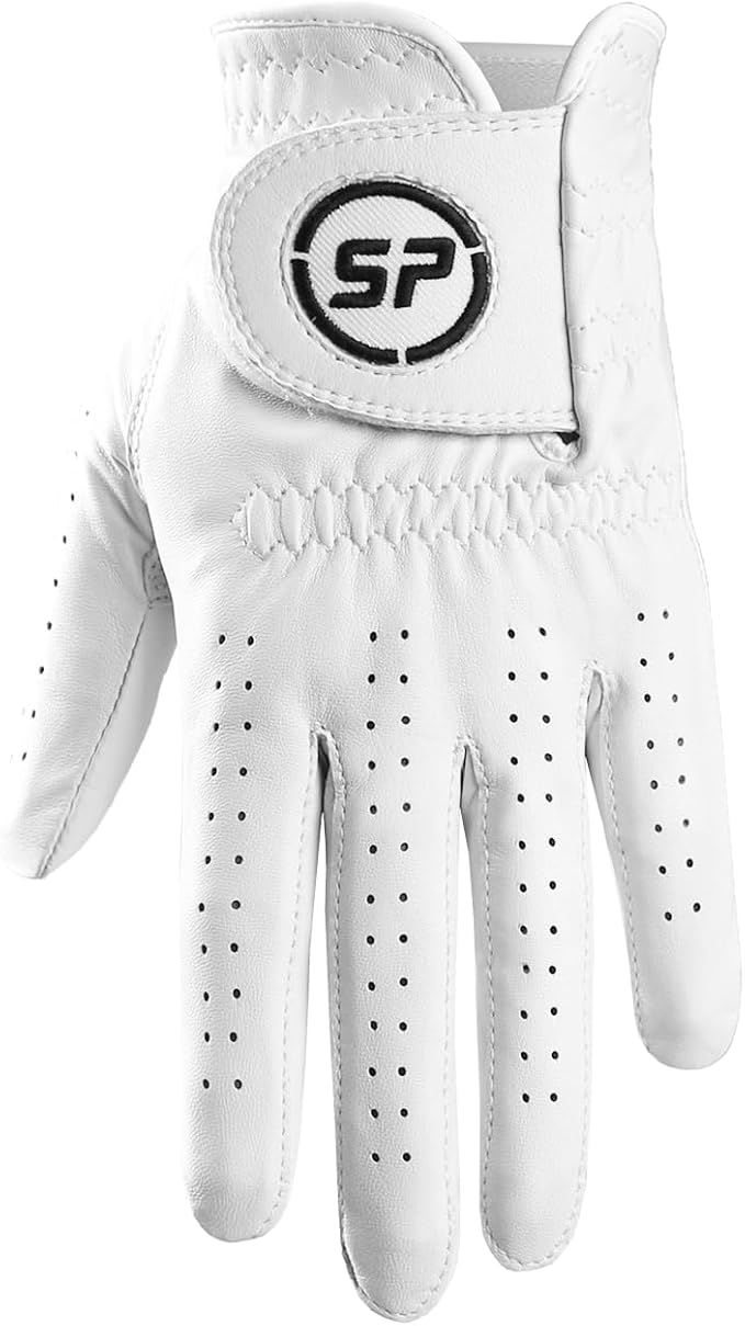 Golf Gloves Men Ergonomic Ultra Thin Leather Golf Gloves Wear Resistant White Men's Golf Glove