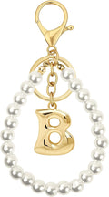Gold Bubble Heart, Cherry, Bow & More Designs Letter Initial Keychain Bag Charms – Cute Purse Charms for Handbags