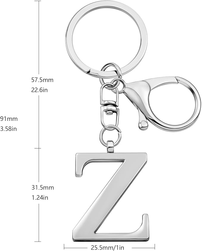LAXPICOL Gold Letter A-Z Keychain for Women Bag Charms Purse Charms For Handbags Metal Alphabet Initial Letter Keychain