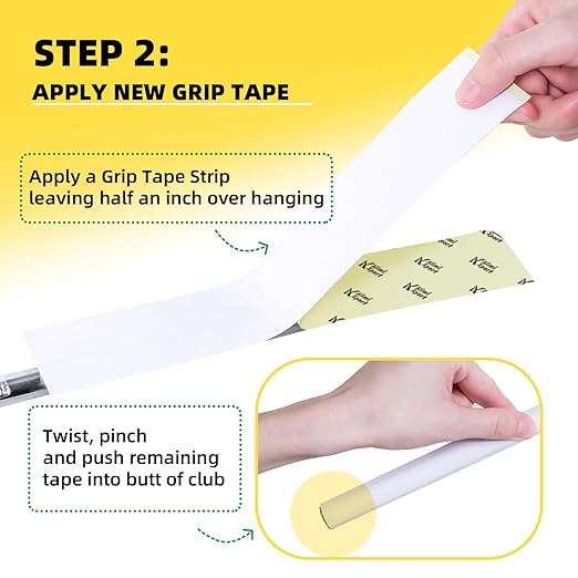 15 Professional Golf Grip Tape Strips - 2"x10" Pre-Cut Solvent Activated Double Sided Adhesive Strips for Regripping Golf Clubs, Residue-Free Removal for All Shaft Types