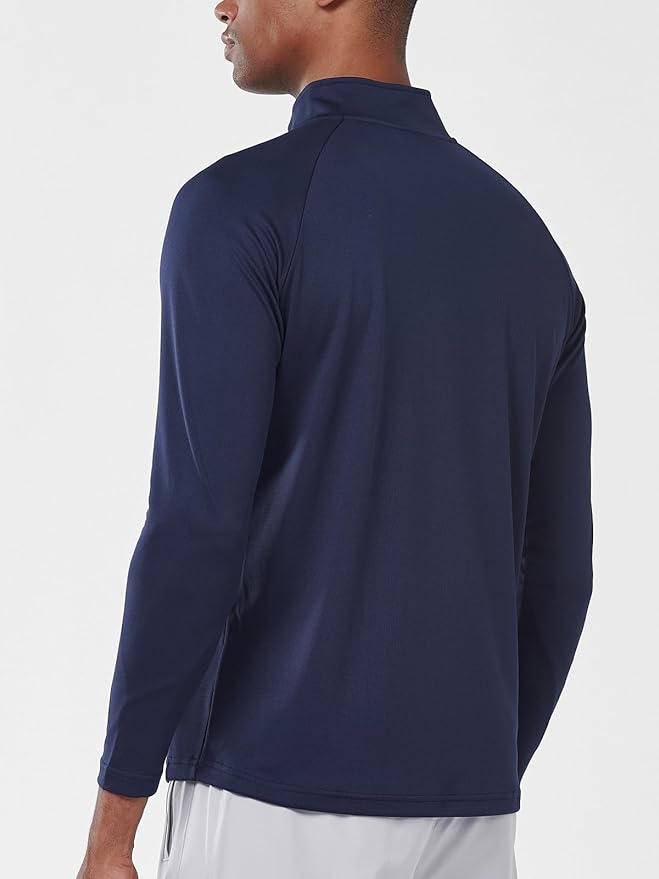 NORTHYARD Quarter Zip Pullover Men Running Shirt Long Sleeve Moisture Wicking Quick Dry Athletic Workout Shirts